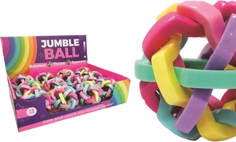 Pastelfarvet bold af gummibånd - 1 stk.