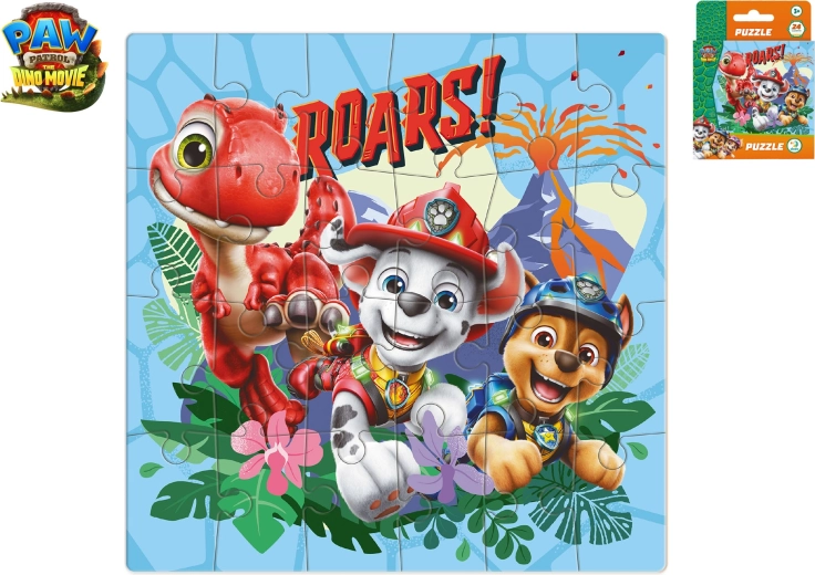 Puslespil Paw Patrol: The Dino Movie, 24 brikker