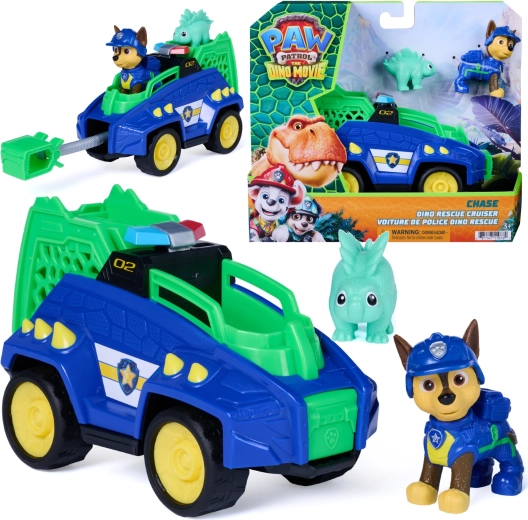 Spin Master Psi Patrulje dinosaurer – køretøj Dino Rescue Cruiser 15 cm med figurerne Chase og dinosaur