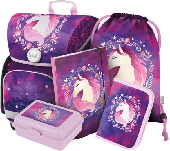 Skolesæt BAAGL Hest: skoletaske, penalhus, gymsæk, mapper, madkasse