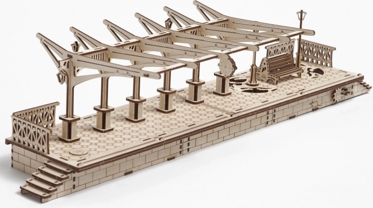 UGEARS mekanisk 3D træpuslespil station (196 dele)