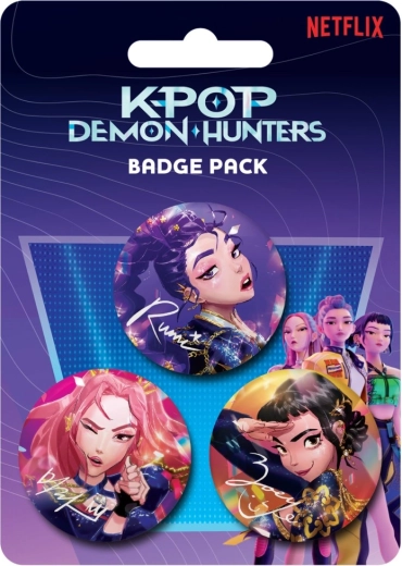 Sæt med K-pop Demon Hunters-badges – 3 stk.