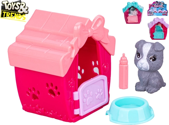 Hundehvalp med hundehus og tilbehør Toys&Trends