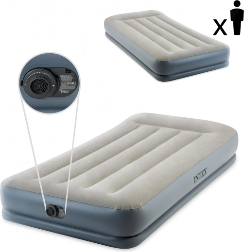 oppustelig madras med indbygget pumpe 191 × 99 × 30 cm INTEX