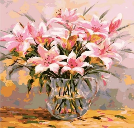 Norimpex Mal efter tal Liljer i vase 40 × 50 cm