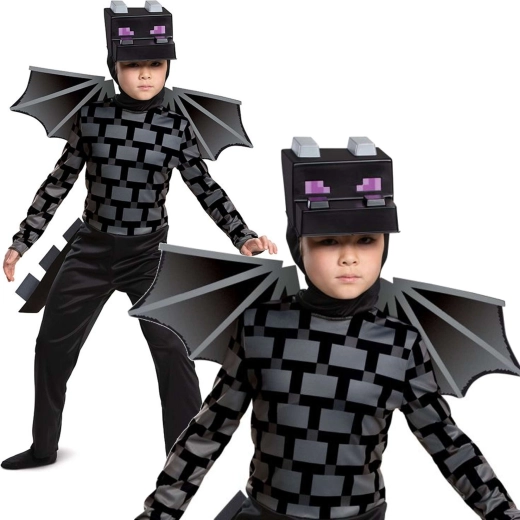 Minecraft Ender Dragon-børnekostume til 4–6 år