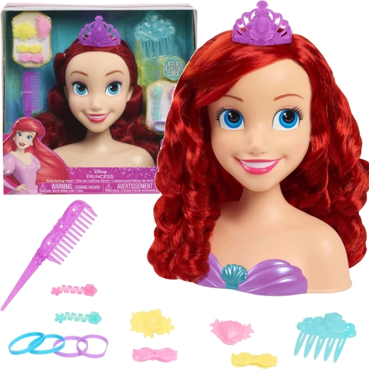 Disney Ariel frisørhoved til styling af hår med tilbehør