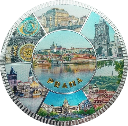Magnet med motiv af Prag 9 × 9 cm
