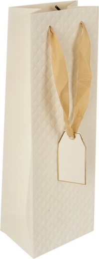 Gavepapirspose til vin quilt beige 12 × 9 × 35 cm