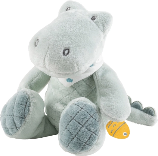 Nattou plysbamse krokodille Romeo mini med rangle 20 cm