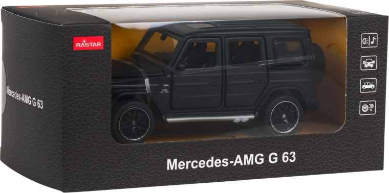 Metalmodel 1:32 MERCEDES-AMG G 63 med funktioner, sort – RASTAR