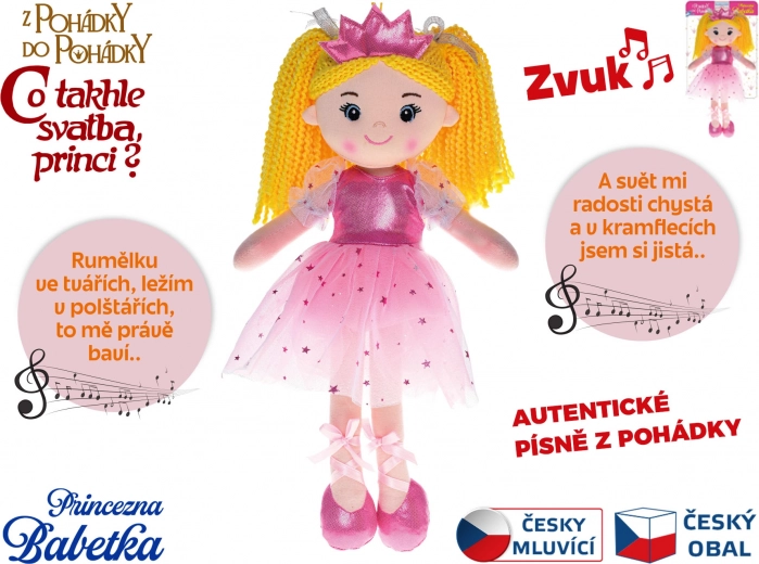 Dukke prinsesse Babetka 35 cm synger på tjekkisk