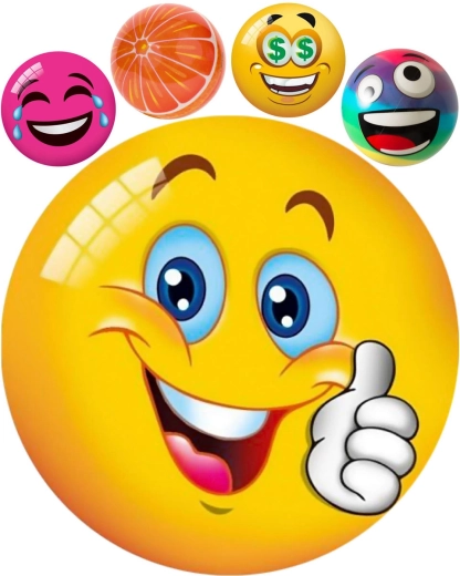 Mondo børnebold med smiley eller frugtmotiv – 1 stk.