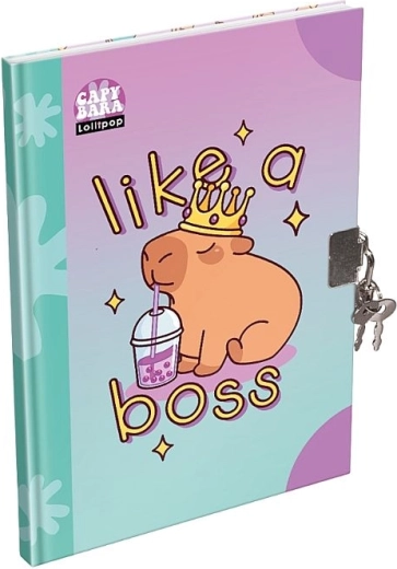 LizzyCard dagbog A5 Capybara med hængelås