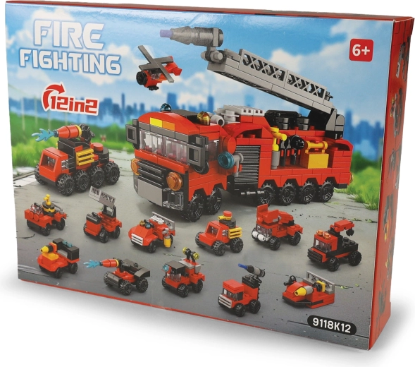 Byggesæt med brandbiler 12 i 1