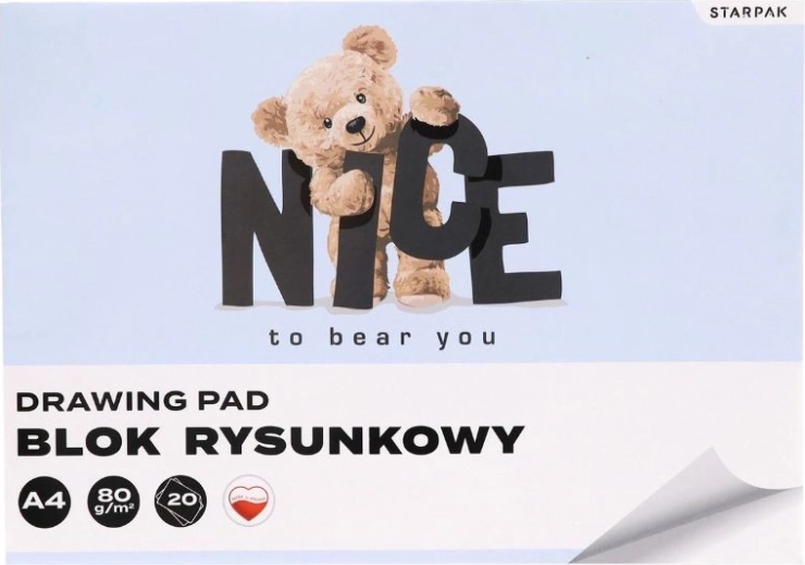 Tegneblok Bamse A4, 20 ark