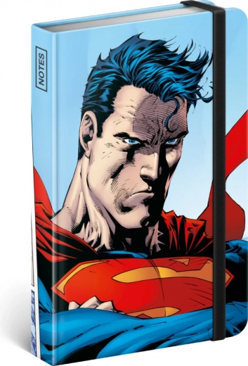 Linjeret notesbog Superman A6 World Hero, 172 sider, hård bogindbinding og elastiklukning