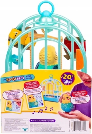 Moose Little Live Pets talende fugl med bur