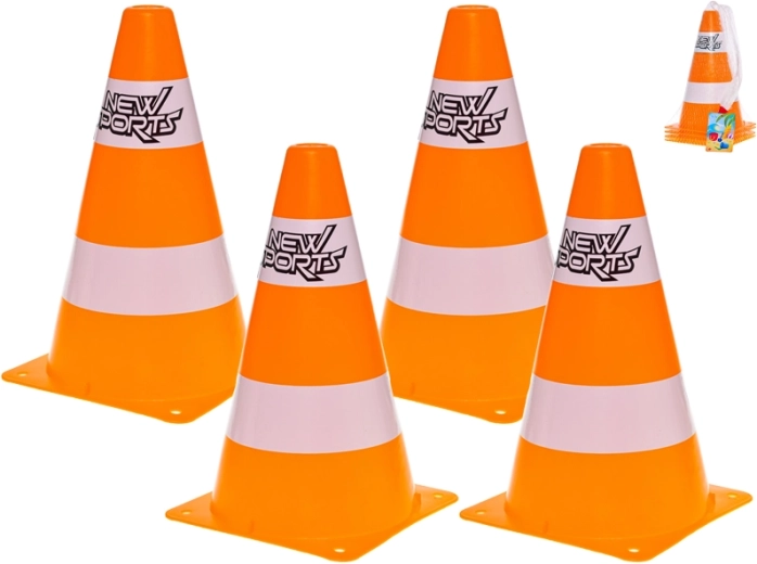 Sæt med plasttrafikkegler 24 cm (4 stk.)