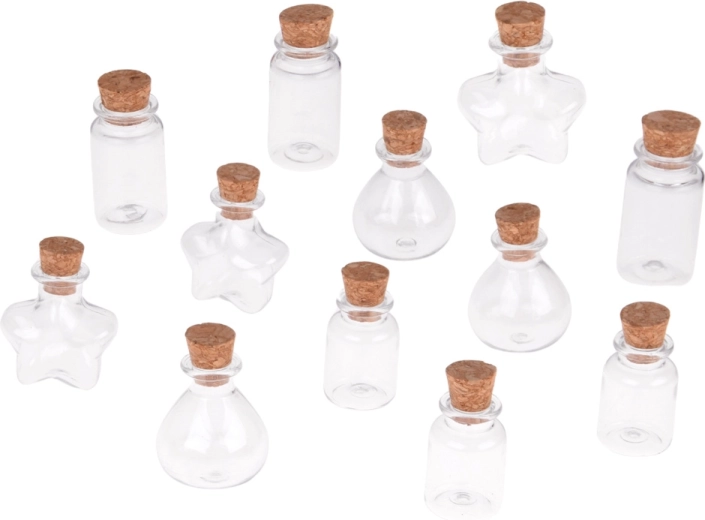 12 formede mini-flasker med kork
