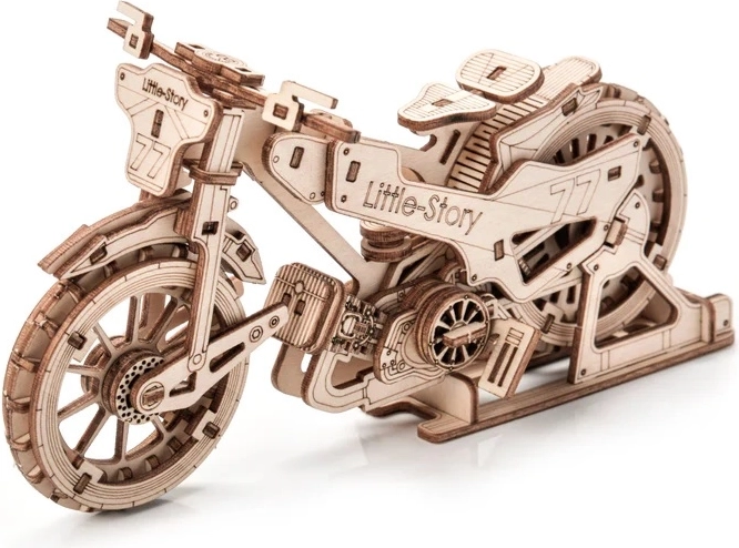 Detaljeret motorcykelmodel i træ