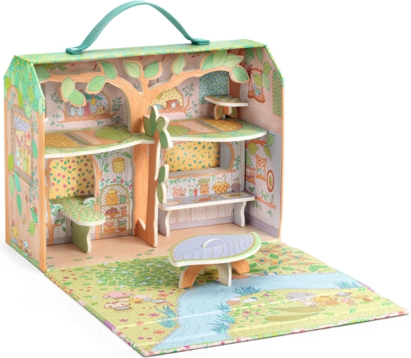 En kuffert, der forvandles til et træhus