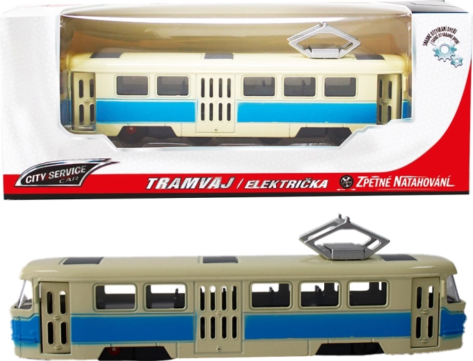 Metalsporvogn 1:90 blå