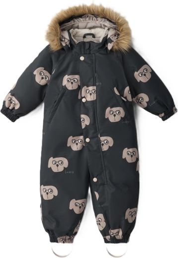 Leokid vinterflyverdragt Hero Charcoal Puppy str. 92