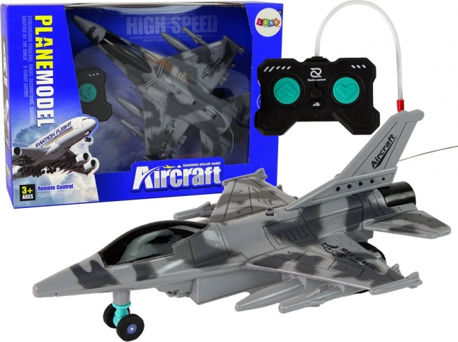 RC jet til børn med lys – grå