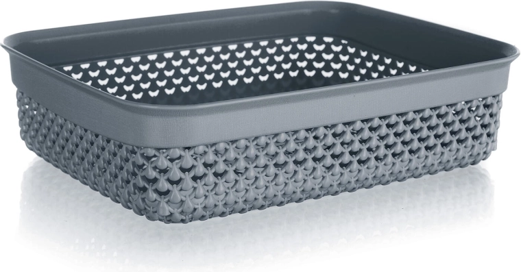 opbevaringskurv i plast 2,2 l antracit 24,5 × 19,5 × 6 cm
