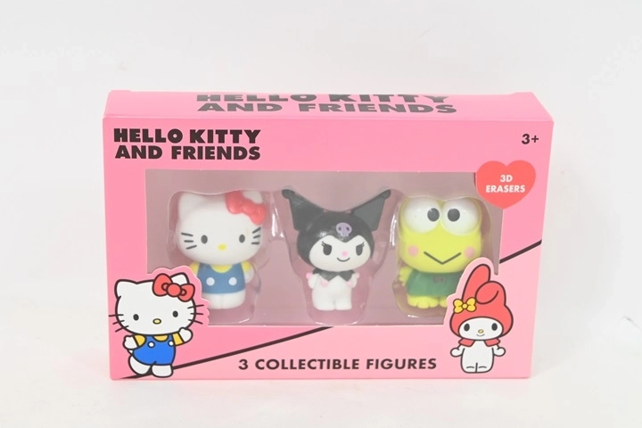 Hello Kitty and Friends 3D viskelædere – sæt med 3 stk.