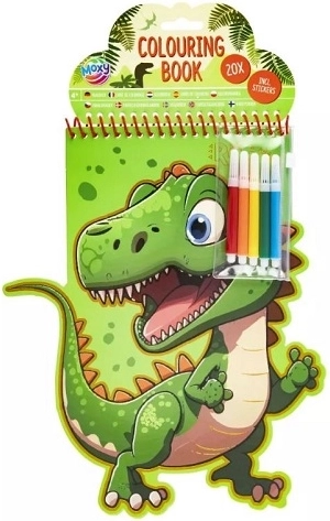 Malebog med dinosaurer (20 ark) med tuscher