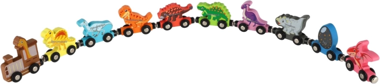 Farverige dinosaurer på hjul