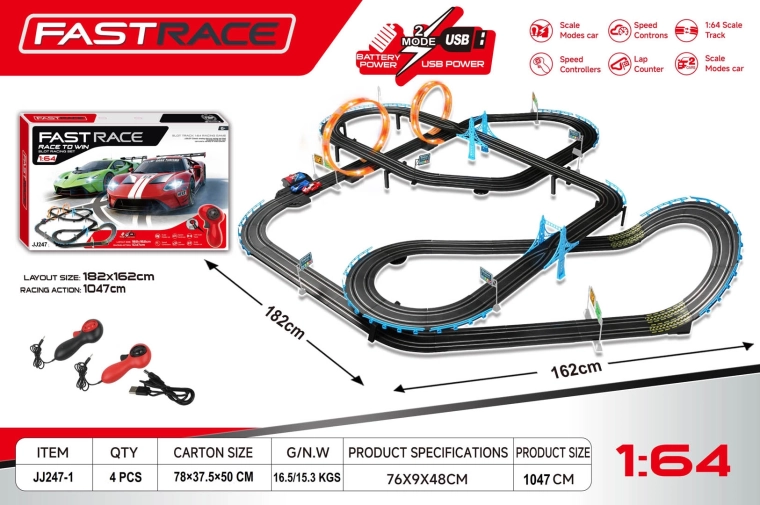 Fjernstyret Toyota-racerbane i skala 1:64