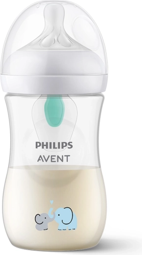 Philips Avent Natural Response sutteflaske med AirFree-ventil 260 ml, 1m+, elefantmotiv