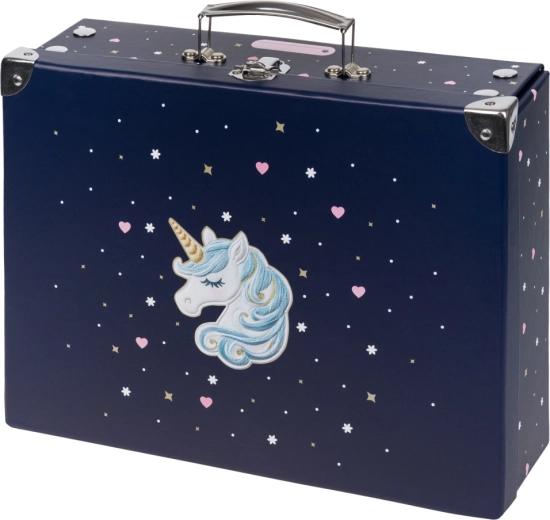 Baagl sammenklappelig skoletaske Unicorn Gold med beslag