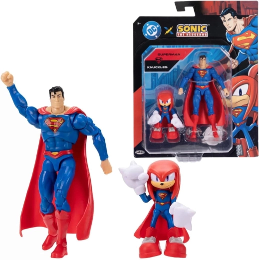Jakks Pacific figursæt Knuckles som Superman og Superman (Sonic the Hedgehog x DC Comics)