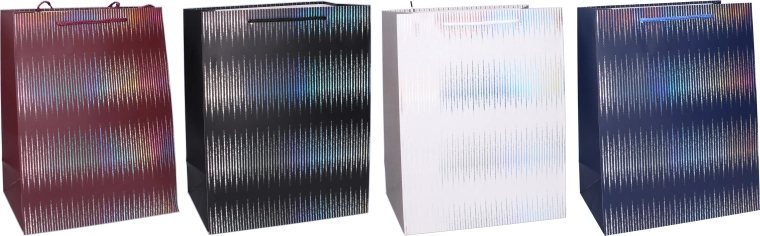 Gavepose M 26 × 32 × 12 cm – blank holografisk, flere farver