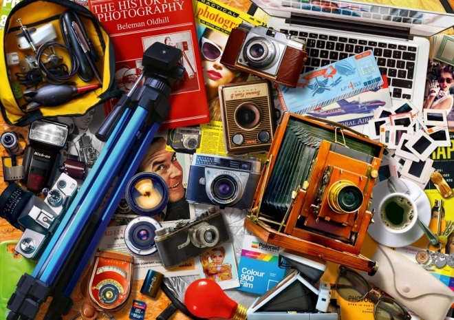 Puslespil Samling af Retro Kameraer 1000 Brikker