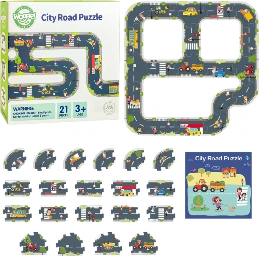 Woopie Green bypuzzle til børn - Racerbane