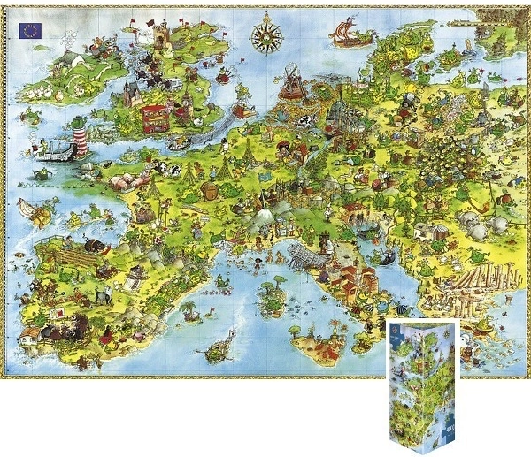 Drage Puslespil - Kort over Europa, 4000 brikker