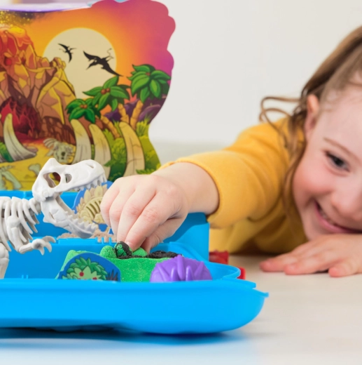 Dinosaurudgravninger og opbygning af scene