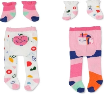Strømpebukser og sokker med mønstre til BABY born-dukker 43 cm, 2 varianter