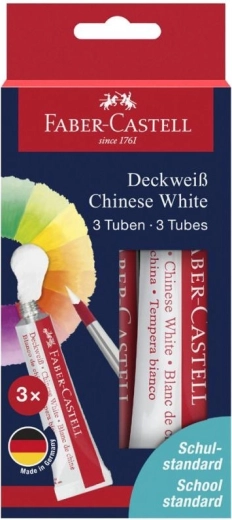 Temperafarver Faber-Castell Connector kinesisk hvid 3×7,5 ml