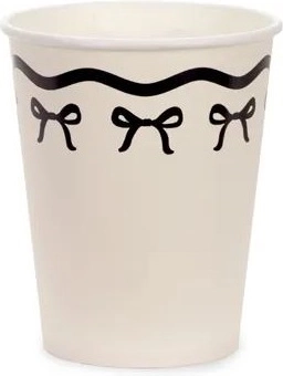 Papirkopper med sløjfer creme-sort 220 ml