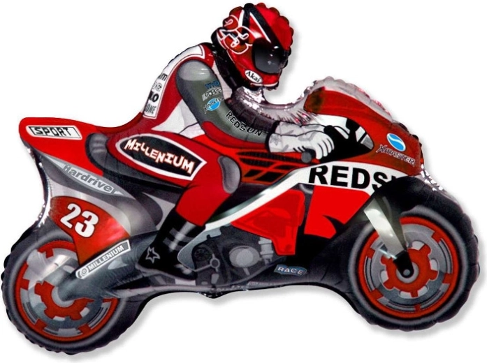 Folieballon Motorcykel rød