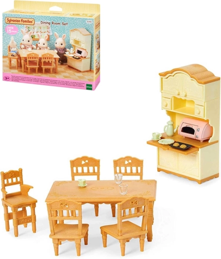 Sylvanian Families spisestue med bord, stole og skænk