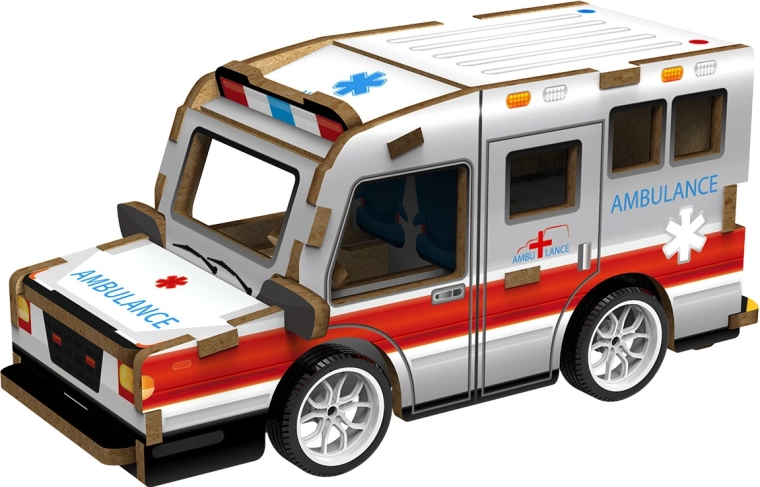 2Kids Toys 3D træbyggesæt – ambulance