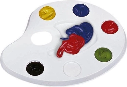 Plastmalingpalette til 6 farver ASTRA