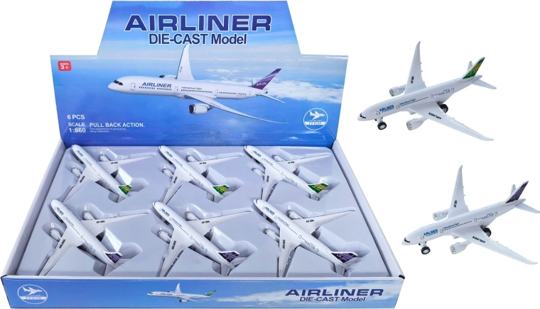 Metalmodel af passagerfly (Airliner) med tilbagetræk 1:660